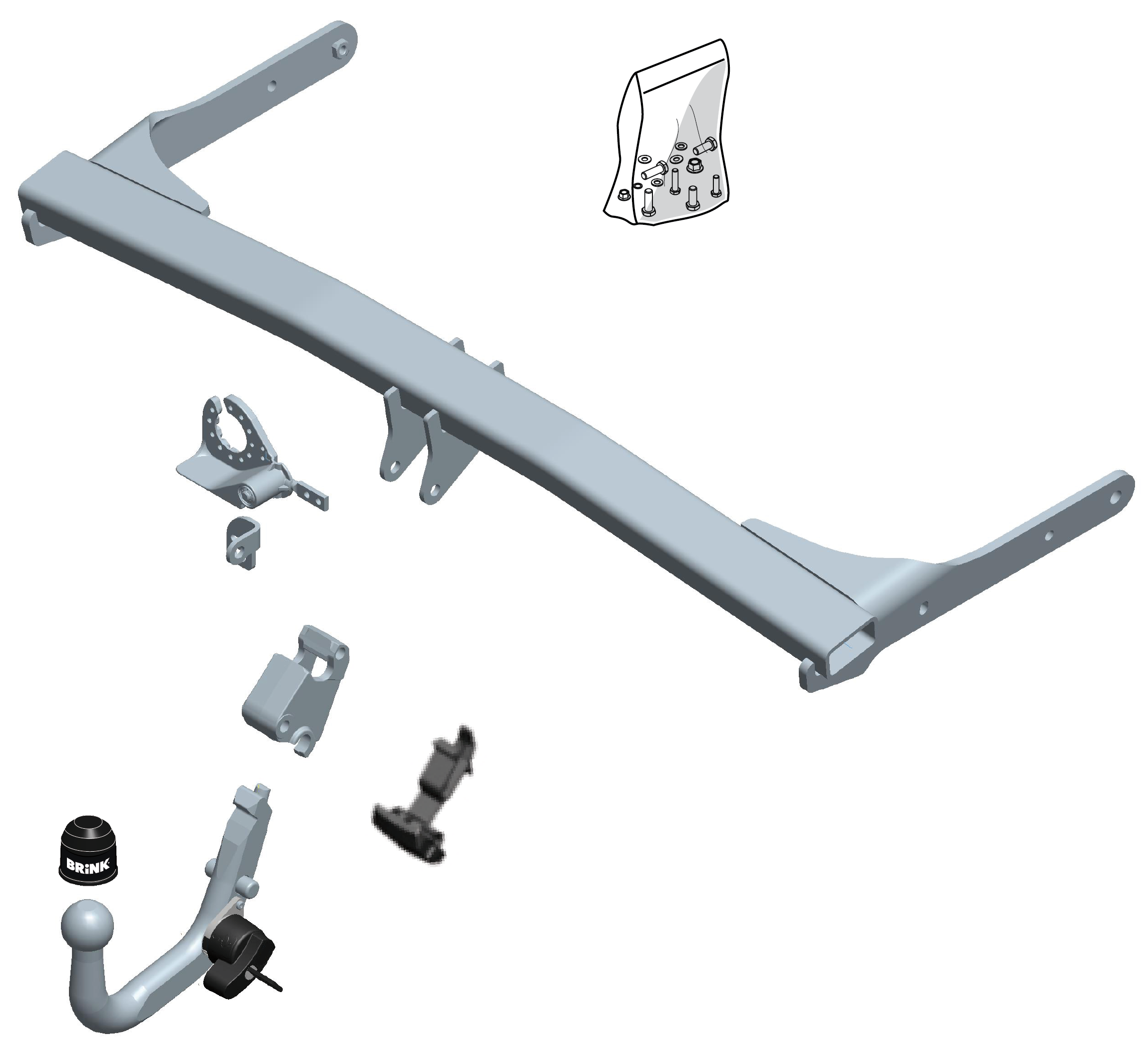 Vetokoukku BRINK 558200 VW CC '11-, Passat, Passat Variant '10-14