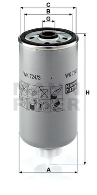 Polttoainesuodatin MANN-FILTER WK 724/3