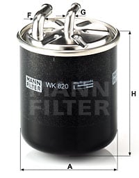 Polttoainesuodatin MANN-FILTER WK 820