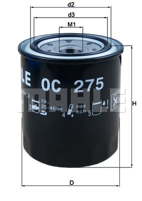 Öljynsuodatin MAHLE ORIGINAL OC 275