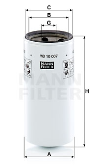 Suodatin, työhydrauliikka MANN-FILTER WD 10 007