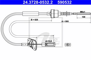 Vaijeri, kytkimen käyttö, FIAT 500, 500 C, PANDA, PANDA Skåp/halvkombi, FORD KA, 1558930, 55183097, 9S51-7K553-AA