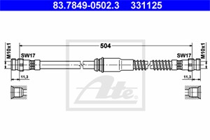 Jarruletku, Etuakseli, AUDI,SEAT,SKODA,VW, 1K0 611 701 A, 1K0 611 701 C, 1K0 611 701 J, 1K0 611 701 L, 1K0 611 701 N, 1Q0 611 701 E