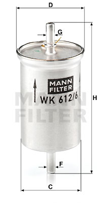 Polttoainesuodatin MANN-FILTER WK 612/6