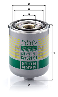 Ilmankuivaus patruuna, paineilmalaite MANN-FILTER TB 1394/3 x