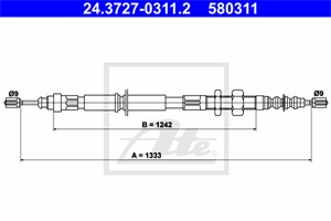 Vaijeri, käsijarru, Eteen, oikea, CITROËN XANTIA, XANTIA Break, 4745 G6, 96 121 652