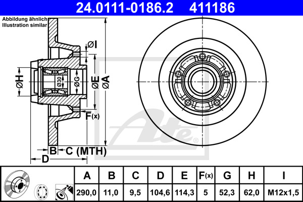 Jarrulevy ATE 24.0111-0186.2