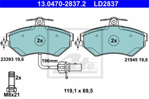 Jarrupalasarja, levyjarru, Etuakseli, AUDI A4, A4 Avant, A4 Cabriolet, SEAT EXEO, EXEO ST, VW PASSAT, PASSAT Variant, 8E0 698 151 B, 8E0