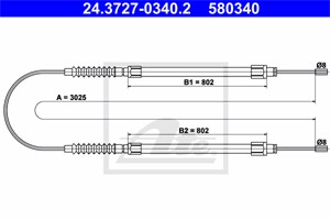 Vaijeri, käsijarru, Takana, CITROËN,FIAT,PEUGEOT, 1307963080, 4745 G3