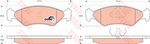 Jarrupalasarja, levyjarru, Etuakseli, FORD FIESTA III, FIESTA IV, FIESTA Skåp, KA, 1010502, 1030601, 5025929, 6162190, 6188427, 6203650