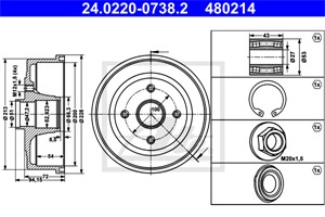 Jarrurumpu, Taka-akseli, OPEL CORSA C, CORSA C Skåp/halvkombi, TIGRA TwinTop, VAUXHALL CORSA Mk II, CORSAVAN Mk II, TIGRA TwinTop, 4 18
