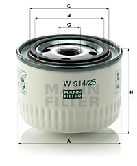 Hydrauliikkasuodatin, automaattivaihteisto MANN-FILTER W 914/25