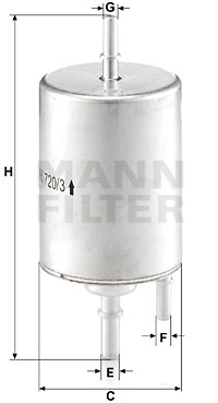 Polttoainesuodatin MANN-FILTER WK 720/3