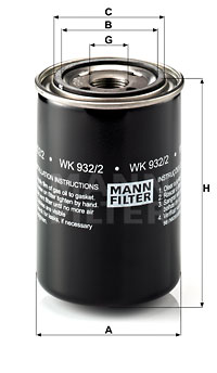 Polttoainesuodatin MANN-FILTER WK 932/2