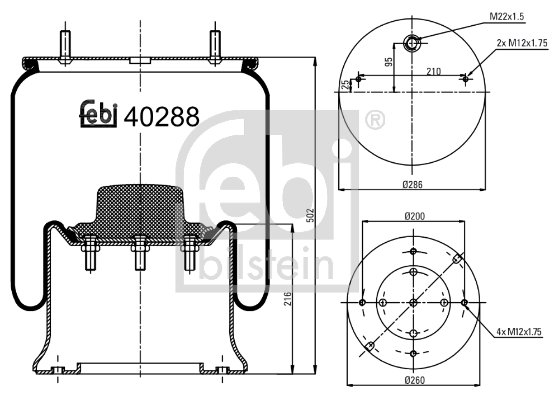 Metallipalje, ilmajousitus FEBI BILSTEIN 40288