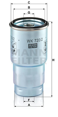 Polttoainesuodatin MANN-FILTER WK 720/2 x