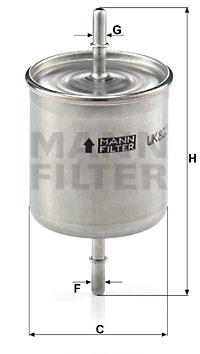 Polttoainesuodatin MANN-FILTER WK 822/2