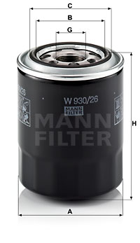 Öljynsuodatin MANN-FILTER W 930/26