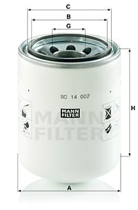 Suodatin, työhydrauliikka MANN-FILTER WD 14 002