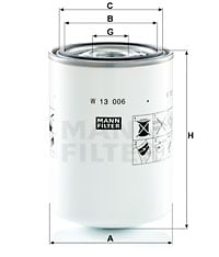 Suodatin, työhydrauliikka MANN-FILTER W 13 006