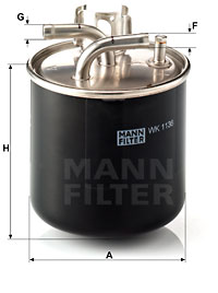Polttoainesuodatin MANN-FILTER WK 1136