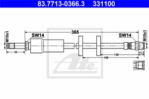 Jarruletku, Etuakseli, VOLVO XC90 I, 30714992, 30792532, 31257707, 8683598, 8683748