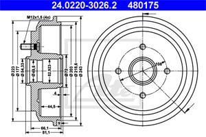 Jarrurumpu, Taka-akseli, FORD FIESTA V, FIESTA Van V, FUSION, 1151001, 1213352, 1315740, 2S61-1113-AH