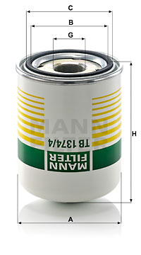 Ilmankuivaus patruuna, paineilmalaite MANN-FILTER TB 1374/4 x