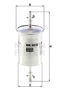 Polttoainesuodatin MANN-FILTER WK 6032