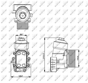 Öljynjäähdytin, moottoriöljy, AUDI,SEAT,SKODA,VW, 03L115389B, 03L115389C, 03L115389G, 03L115389H, 03L117021B, 03L117021C, 50545487, 7L0