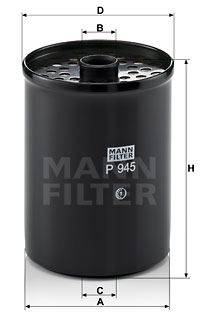 Polttoainesuodatin MANN-FILTER P 945 x