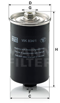 Polttoainesuodatin MANN-FILTER WK 834/1