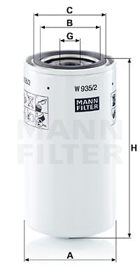 Suodatin, työhydrauliikka MANN-FILTER W 935/2