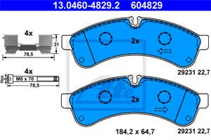 Jarrupalasarja, levyjarru, Taka-akseli, IVECO DAILY Flak/chassi IV, DAILY Skåp IV, DAILY Tipp IV, 42555633
