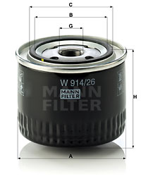 Öljynsuodatin MANN-FILTER W 914/26
