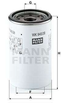 Polttoainesuodatin MANN-FILTER WK 940/38 x