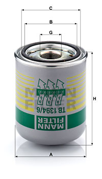 Ilmankuivaus patruuna, paineilmalaite MANN-FILTER TB 1394/6 x