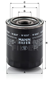 Hydrauliikkasuodatin, automaattivaihteisto MANN-FILTER W 923/7