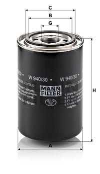 Öljynsuodatin MANN-FILTER W 940/30