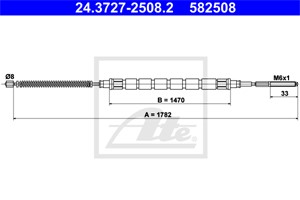 Vaijeri, käsijarru, Takana, SKODA FELICIA Pick-up I, VW CADDY Pick-up II, 6U7 609 721