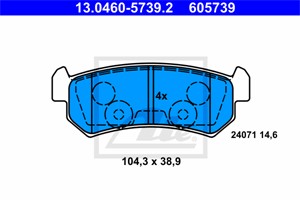 Jarrupalasarja, levyjarru, Taka-akseli, CHEVROLET,DAEWOO, 96405131