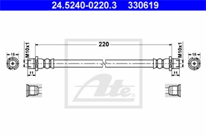 Jarruletku, Taka-akseli, CHEVROLET,OPEL,VAUXHALL, 55 62 078, 90498330