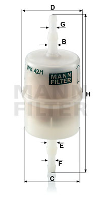 Polttoainesuodatin MANN-FILTER WK 42/1