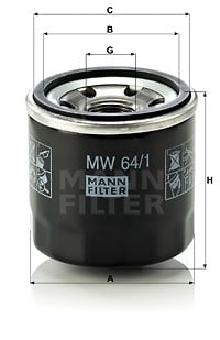 Öljynsuodatin MANN-FILTER MW 64/1