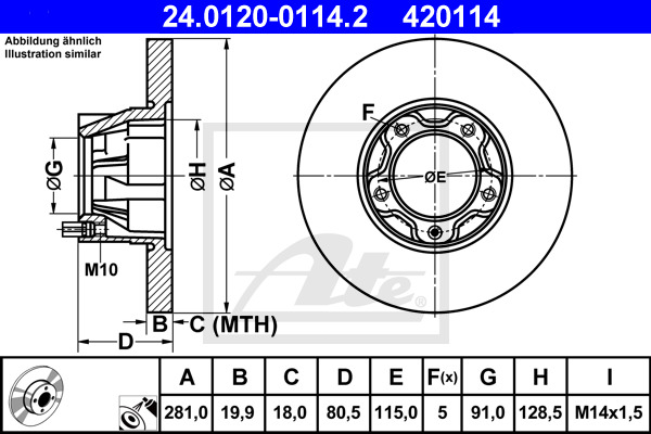 Jarrulevy ATE 24.0120-0114.2