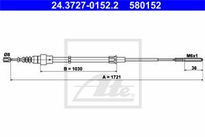 Vaijeri, käsijarru, Takana, VW PASSAT, PASSAT Variant, 3A0 609 721 A, 3A0 609 721 C