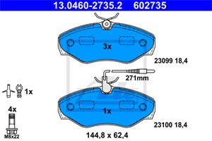 Jarrupalasarja, levyjarru, Etuakseli, RENAULT ESPACE III, 60 25 370 851