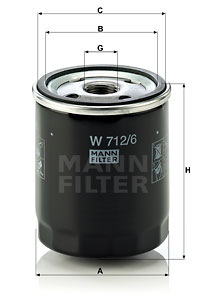 Öljynsuodatin MANN-FILTER W 712/6