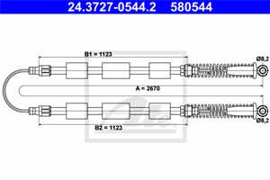 Vaijeri, käsijarru, Takana, FIAT CINQUECENTO, SEICENTO / 600, SEICENTO / 600 Skåp/halvkombi, 46517955