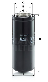 Suodatin, työhydrauliikka MANN-FILTER WH 980/7